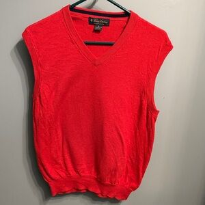 Brooks Brothers V-Neck Sweater in Bright Red